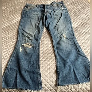 Mother Cropped flare jeans size 26. Distressed style. $110